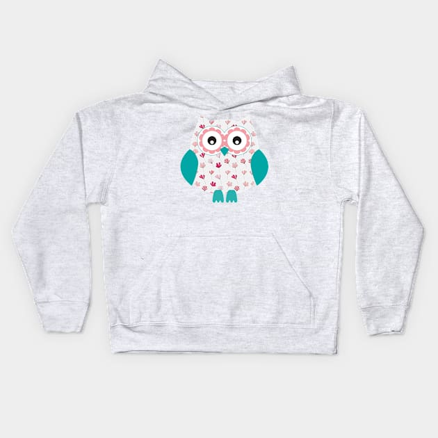 Cute Owl Kids Hoodie by tramasdesign